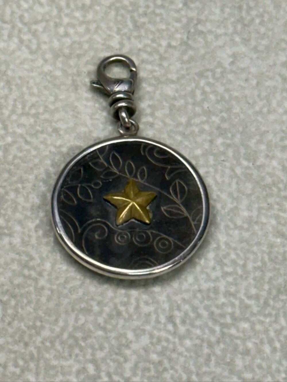 Silpada Sterling Silver Abalone Brass Star Charm